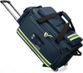 Large Capacity Medical Trolley Bag with Wheels - First Responder First Aid Kit Bag, Portable Outdoor Emergency Duffle Bag - Empty Trauma Bag with Compartments