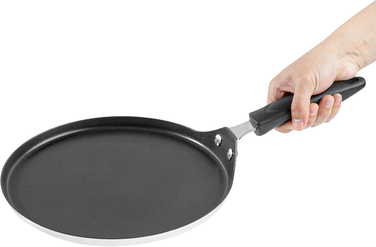 Restaurantware Nonstick Griddle 10 Count 10 x 10 Inch Aluminum Nonstick Frying Griddle With Bakelite Handle - Square Frying Pan With Even Heating - Black Cooking Surface For Home Kitchens