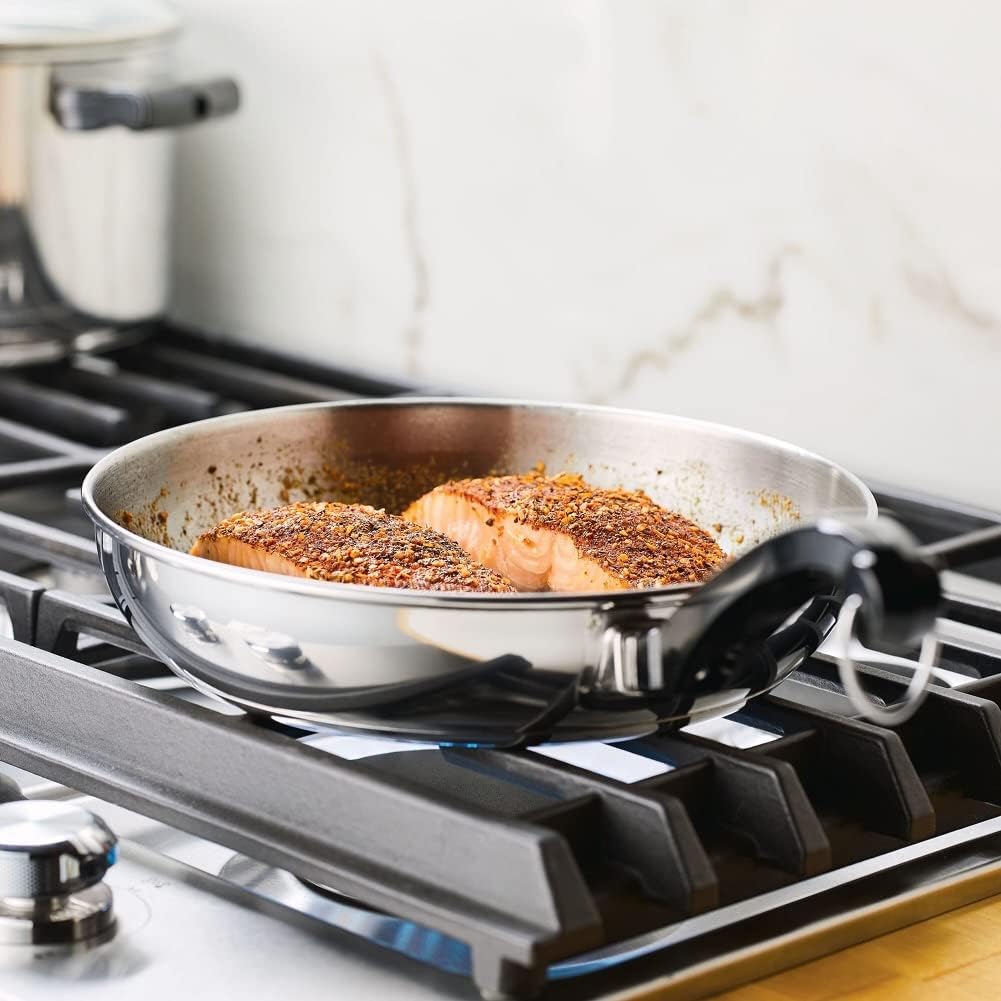 Farberware Classic Series Nonstick Stainless Steel Cookware Set, Pots and Pans Set, 15-Piece