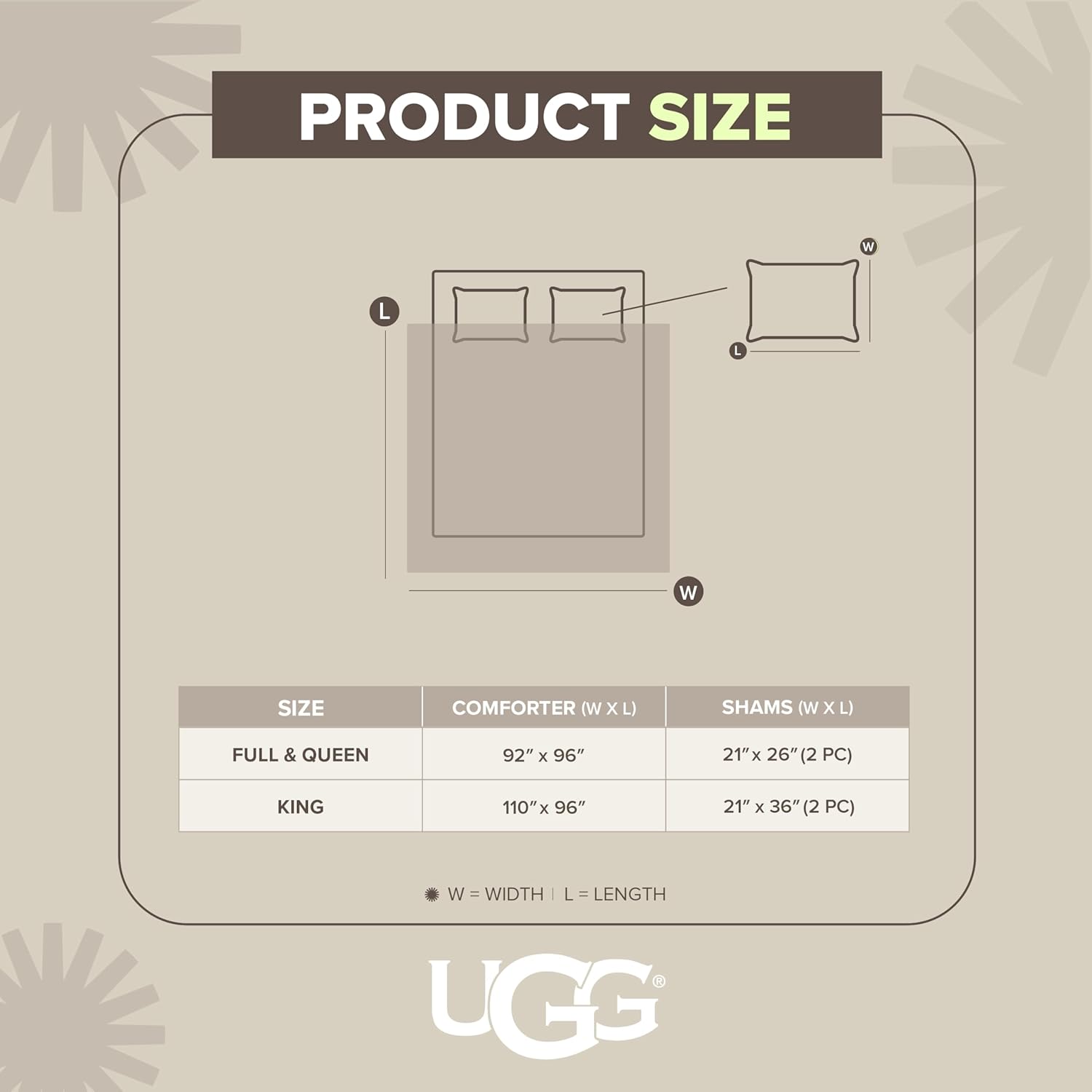 UGG Kenzie Full/Queen Comforter Set with 2 Pillow Shams Plush Faux Fur Bedding Soft Warm Down Alternative Comforter Washable Hypoallergenic Fluffy Blanket Set for Bedroom, Full/Queen Size, Seal