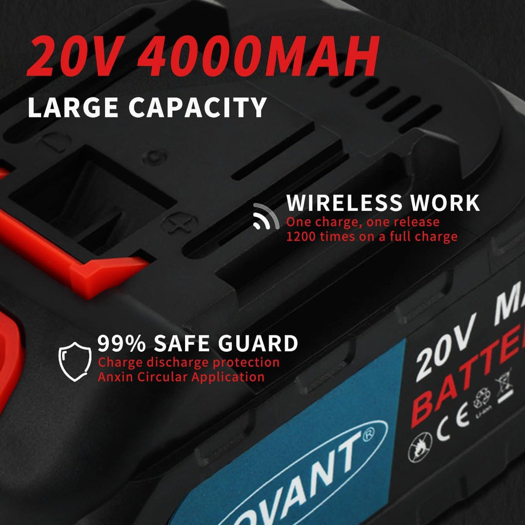 Nail Gun Battery Powered, Cordless Nail Gun with 2 * 2.0Ah Li-ion Battery, 20V 2 in 1 Electric Nail Gun with Staple Remover, Battery Nail Gun for Upholstery, Small Projects and Woodworking