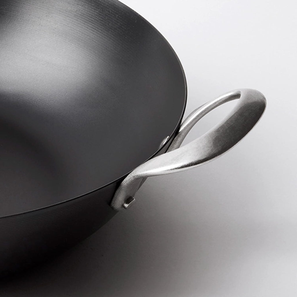 GreenPan x Food 52 Five Two Essentials: Carbon Steel 12' Wok with Foldable Rack, PFAS-Free, Multi Clad, Induction, Dishwasher Safe, Oven Safe, Black