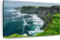 ElephantStock Windy Cliffs Of Moher Canvas - 1 Panel Landscape Photography Decor - Nature Landscape Wall Art - Nature Landscape Wall Art Photography for Living Room - 39' X 26'