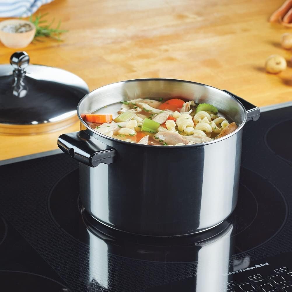 Farberware Classic Series Nonstick Stainless Steel Cookware Set, Pots and Pans Set, 15-Piece