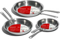 Made In Cookware | 3-Piece (Includes 8',10',12') Stainless Frying Pan Set | 5 Ply Stainless Clad | Professional Cookware | Crafted in Italy | Induction Compatible