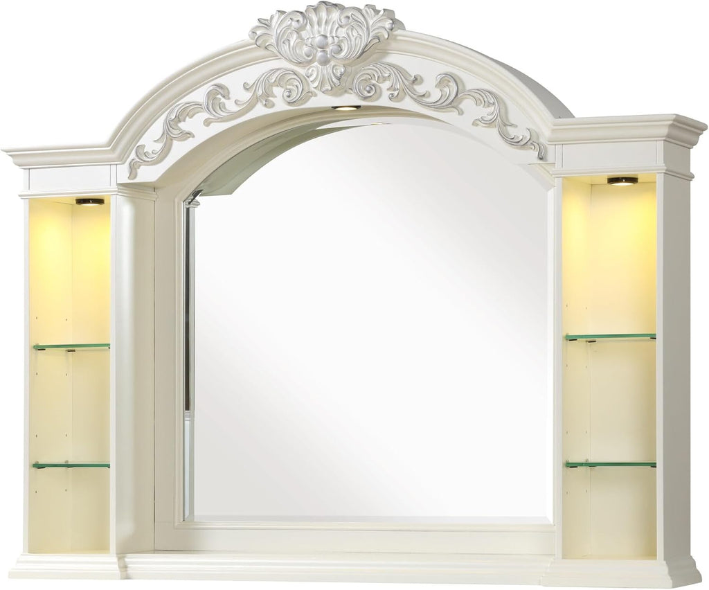 First of a Kind Platinum White King 4 Piece Bedroom Set