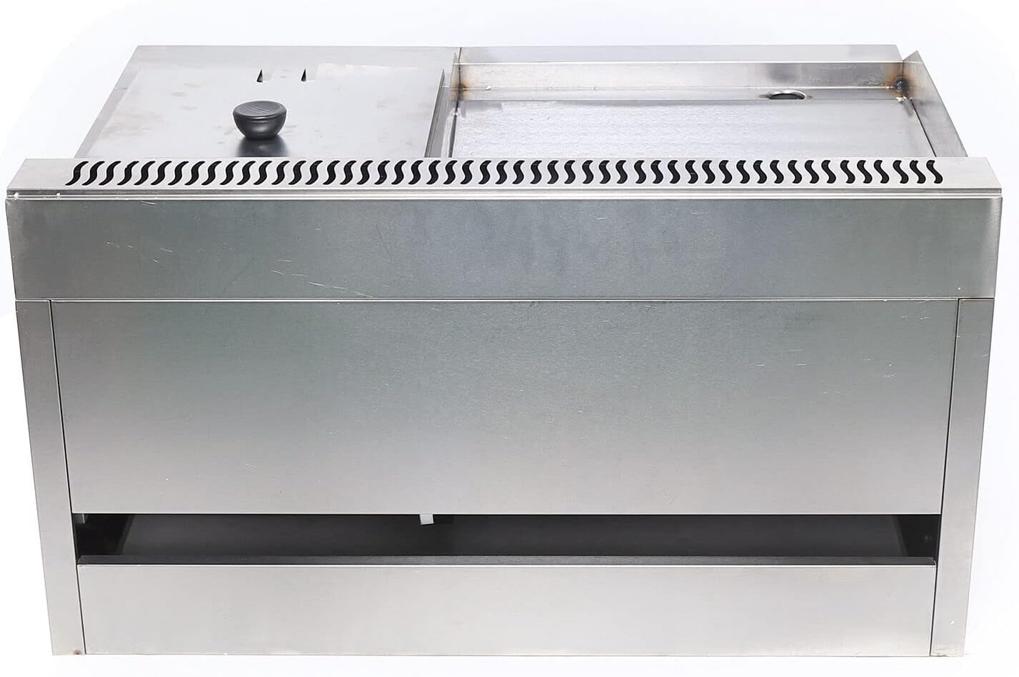 Xuthusman Commercial Stainless Steel Double Burner Gas Propane Tabletop Griddle and Deep Fryer Combo