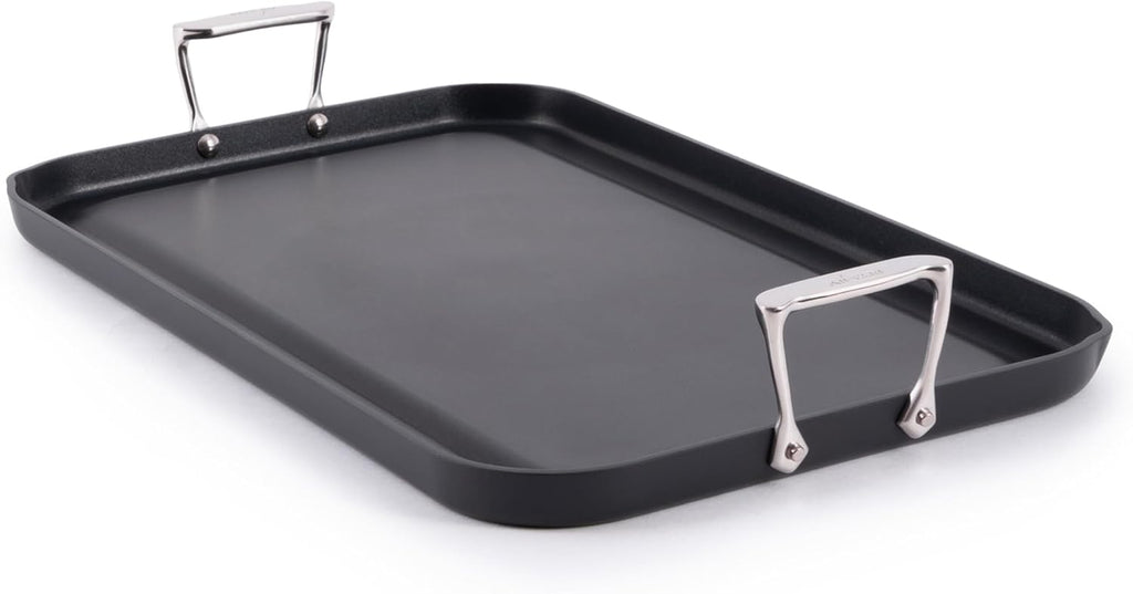 All-Clad HA1 Hard Anodized Nonstick Griddle Pan For Stovetop 13 x 20 Inch, Double Burner, Professional Cookware, Dishwasher-Friendly, Oven-Safe Up to 500°F, Black