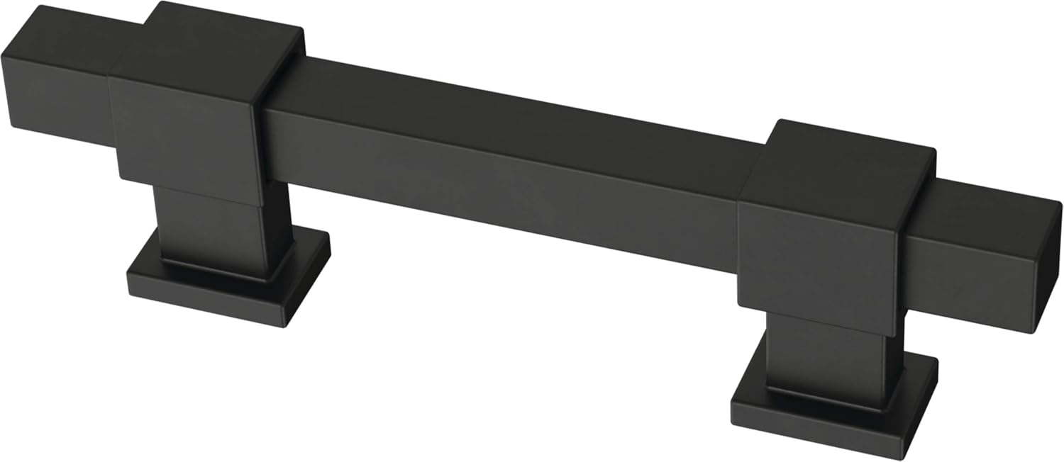 Franklin Brass Adjusta-Pull Square Bar (5/Pack) Adjustable Drawer Pulls/Cabinet Handles 1-3/8' to 4' Hole Center Matte Black Hardware Kitchen Door, Dressers, P44367-FB-B (Pack of 10)