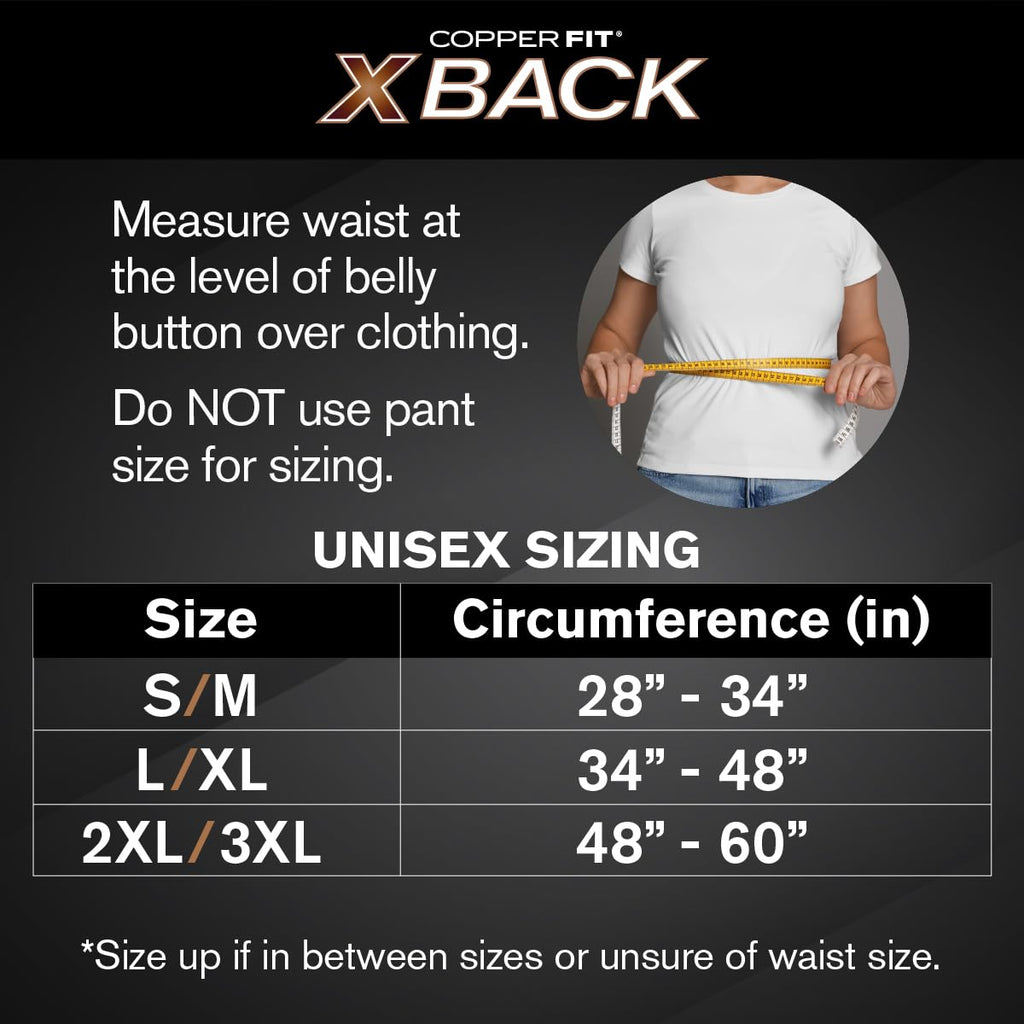 Copper Fit X-Back Brace for Lower Back Pain, Lumbar Support, Herniated Disc, Sciatica, Arthritis – Adjustable, Breathable Design - for Men and Women (Small/Medium) (Pack of 2)