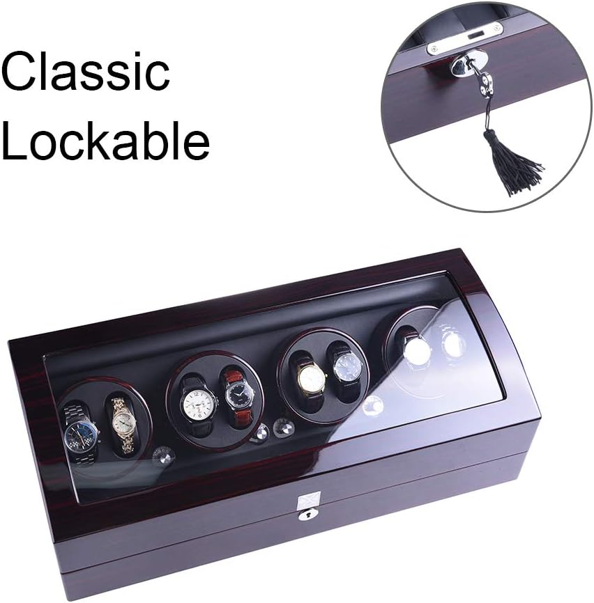 XTELARY Automatic Watch Winder, Watch Winders with 8 Winder Positions, 9 Storage Spaces, Super Quiet Motor, 4 Rotation Modes, and Dual Power Supply for Men and Women Watches