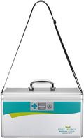 Family First Aid Box Portable Medicine Chest Storage Cabinets First Aid Bag,Aluminum Alloy Lockable With Adjustable Shoulder Strap