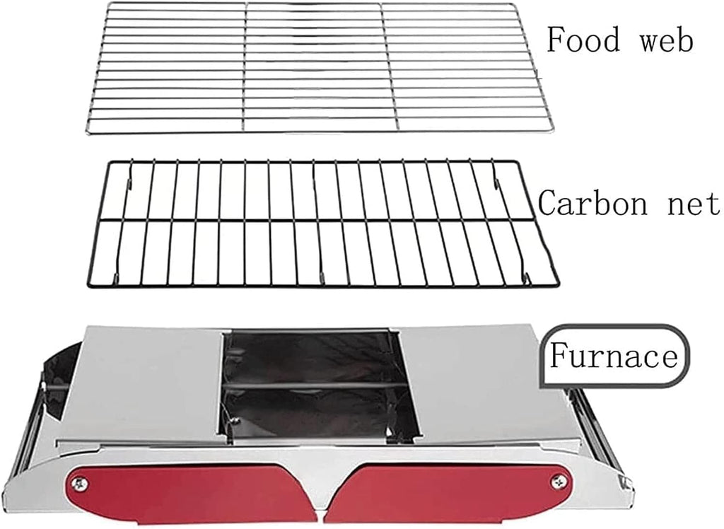 Bbq Grill Charcoal Grill Charcoal Stove Portable Charcoal Grill Stainless Steel Folding Grill Tabletop Outdoor BBQ Grill For Picnic Barbecue Grill Charcoal Griddle