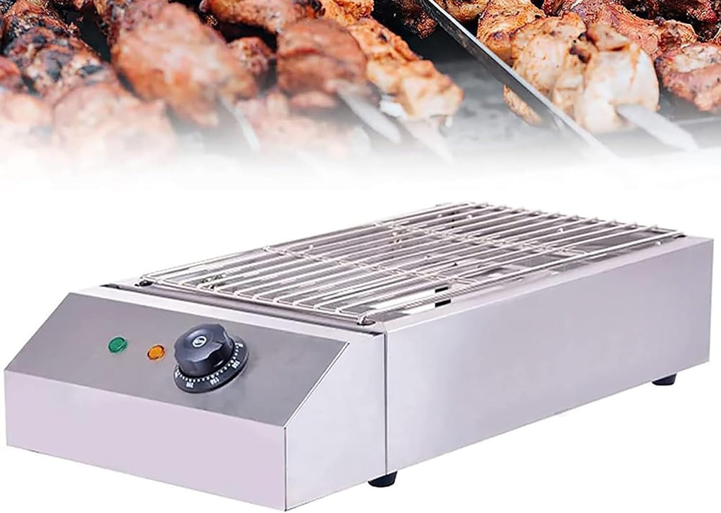 Electric Table Top Griddle, Commercial Indoor Cooking Grill with Water Filled Drip Tray & Temperature Control, Smokeless Portable BBQ Barbecue Grill, Fast Heating