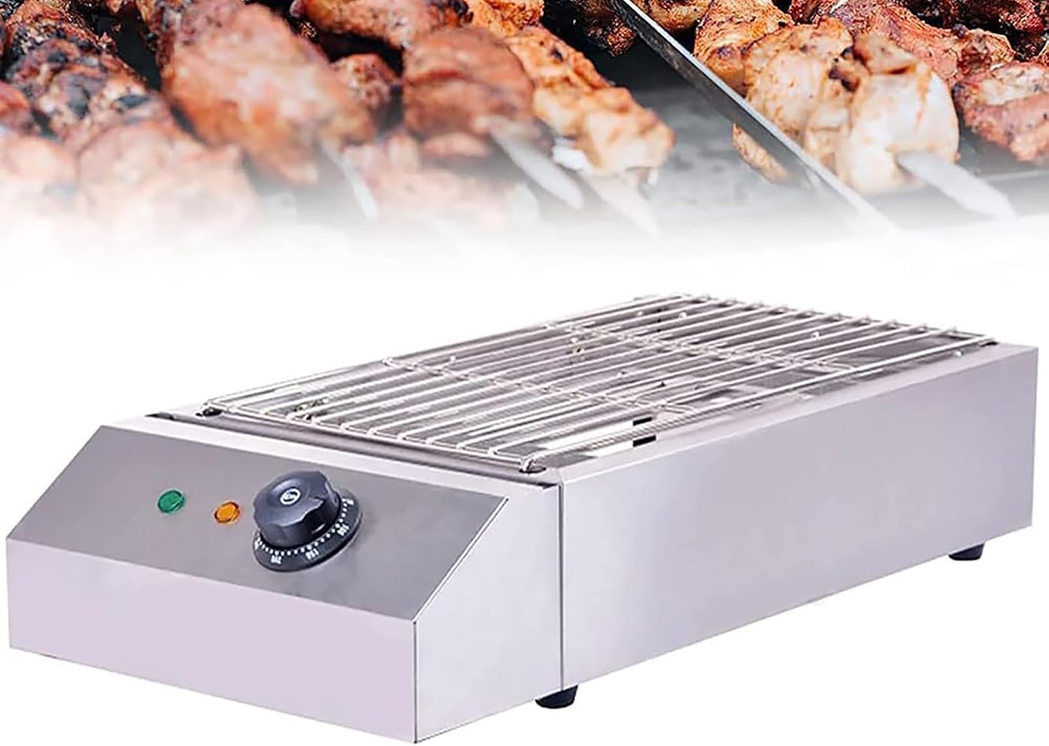 Electric Table Top Griddle, Commercial Indoor Cooking Grill with Water Filled Drip Tray & Temperature Control, Smokeless Portable BBQ Barbecue Grill, Fast Heating