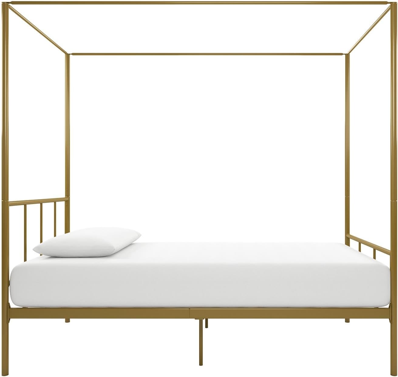 Novogratz Marion Canopy Bed Frame, Gold, Twin