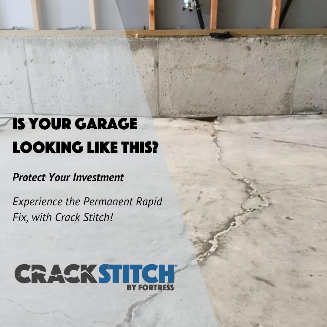 CrackStitch 15pk Concrete Crack Repair Kit|DIY Foundation Crack Repair|Basements, Garages, Pools, Floors, Wall & Block|Carbon Fiber/Kevlar Concrete Reinforcement