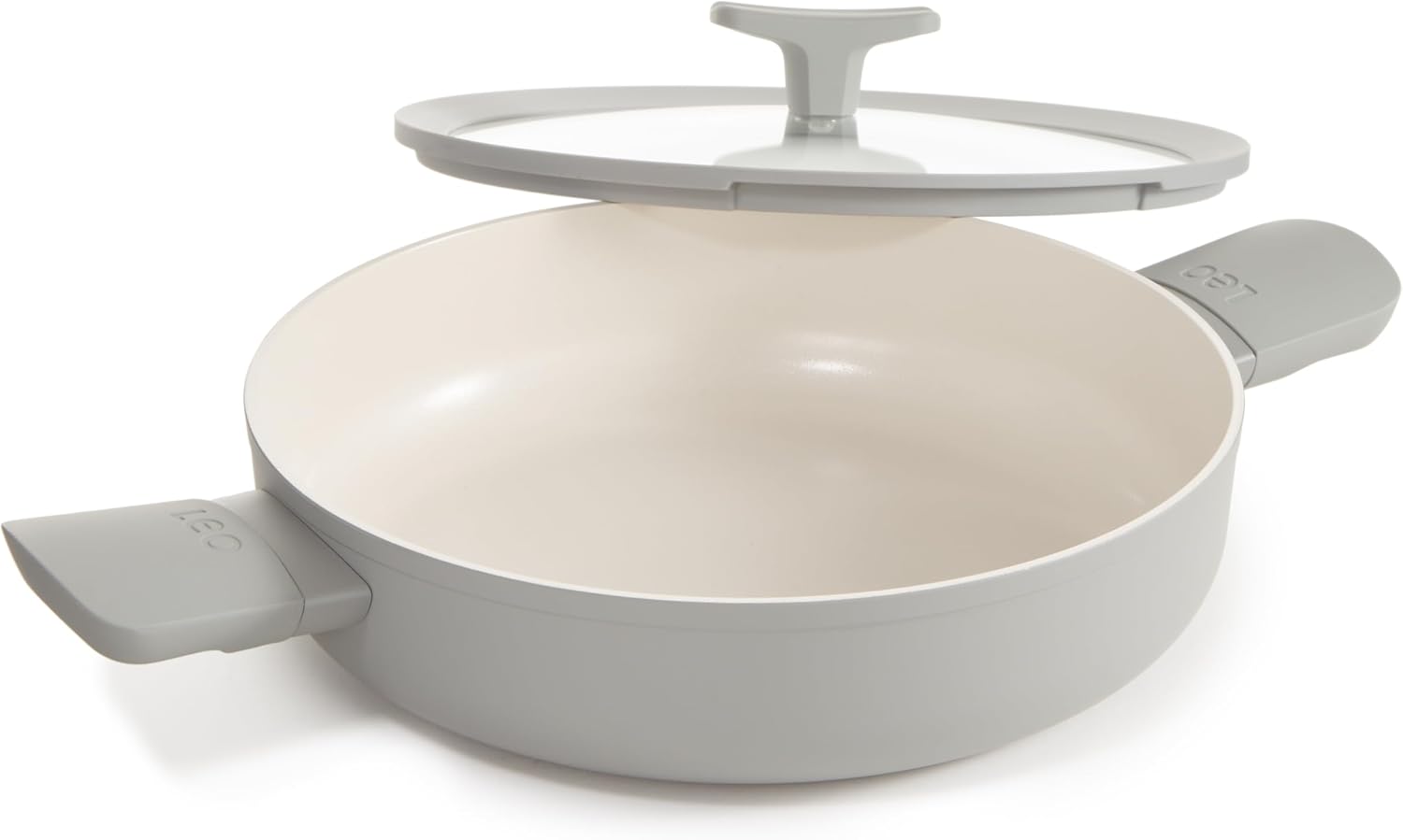 Berghoff Balance Non-stick Ceramic Sauté Pan 10.25', 3.1qt. with Glass Lid, Recycled Aluminum, CeraGreen Non-toxic Coating, Stay-cool Handle, Induction Pan, Moonmist