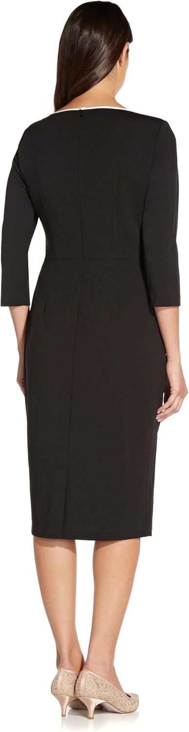 Adrianna Papell Tipped Crepe Tie Dress