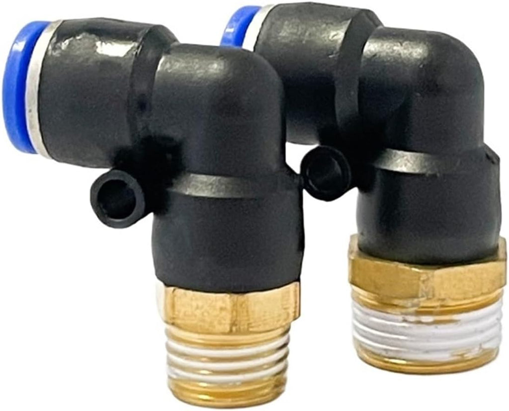 100Pcs PL Elbow 4-M5 6-M5 Straight Air Connector Pneumatic Quick Fittings 1/8' 1/4' 3/8'1/2' Male Thread Push In(PL10-01)
