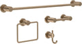 Delta 4-Piece Champagne Bronze Bathroom Set Towel Rack, Ring, Toilet Paper Holder, Hook | Nicoli Bath Accessories