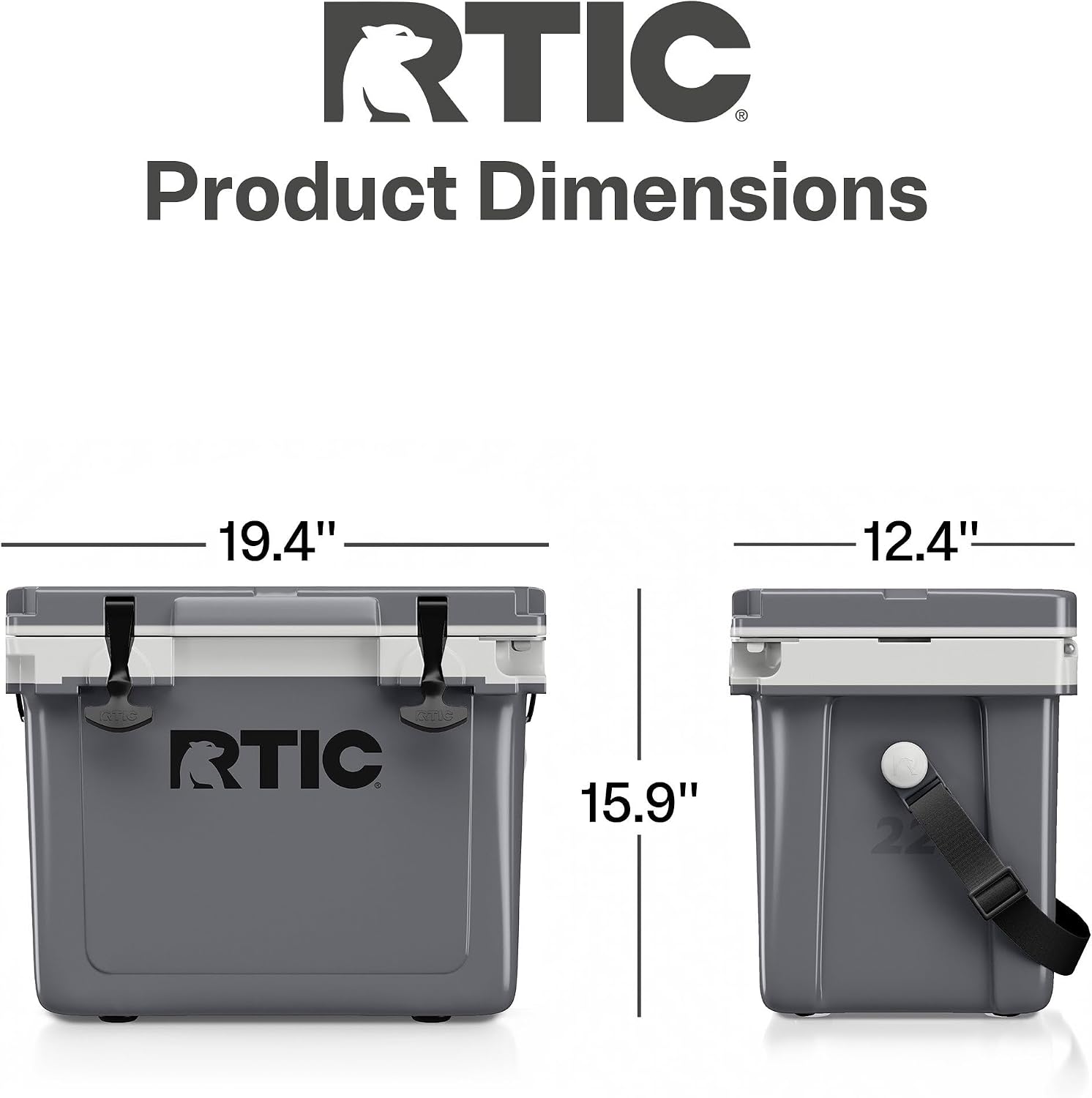 RTIC Ultra-Light Hard Cooler Insulated Portable Ice Chest Box for Drink, Beverage, Beach, Camping, Picnic, Fishing, Boat, Barbecue, 30% Lighter Than Rotomolded Coolers