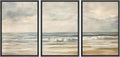 SIGNWIN Framed Canvas Print Wall Art Set Coastal Serenity Abstract Seaside Illustrations Modern Art Decorative Rustic Calm/Zen for Living Room, Bedroom, Office - 16'x24'x3 Black