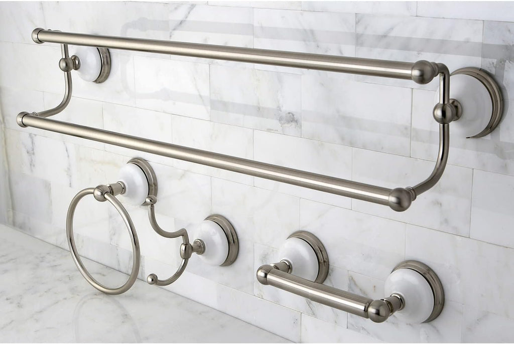 Kingston Brass BAK1113478ORB Victorian 4-Pieces Dual -Towel Bar Bathroom Hardware Set, 24 inch Length, Oil Rubbed Bronze