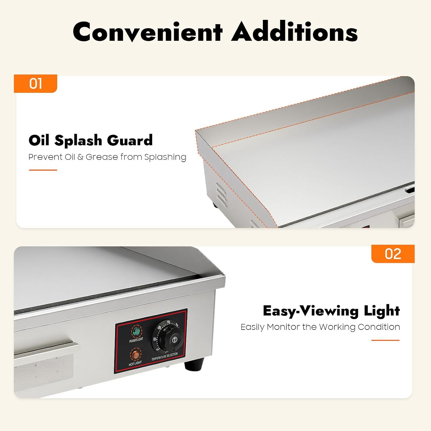 30' Commercial Electric Griddle, 110V 3000W Electric Stainless Steel Countertop Flat Top Griddle Electric Flat Top Grill Teppanyaki Grill with Adjustable Temperature Control 122-572℉ (No Plug)