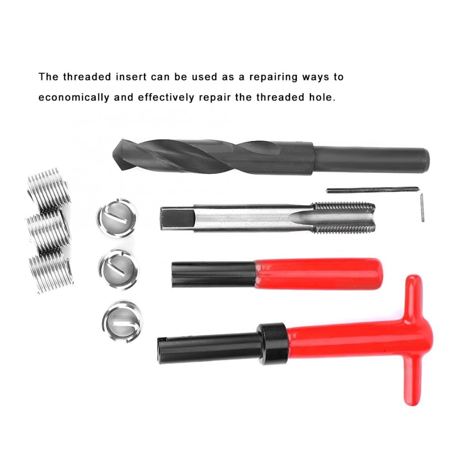 M2-M18 Car Helical Thread Insert Repair Kit Stainless Steel Twisted Drill Wrench Tap Insertion Tool for Restoring Damaged Thread Nicely(M18x1.5x2D)