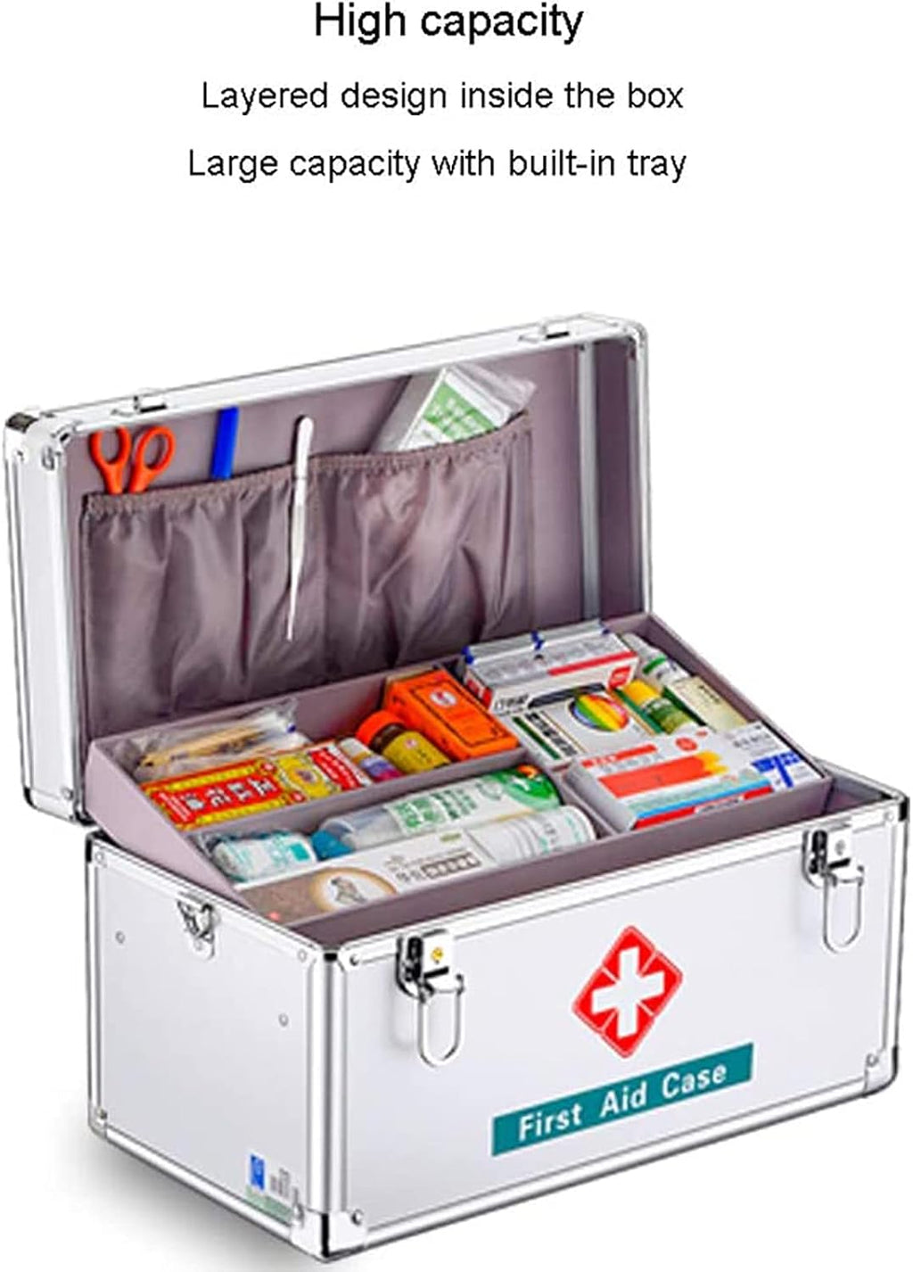 Portable Household Combination Box Emergency First Aid Kit Office Storage for Home, Business, Car, Camping and Travel(Pink,10inch)