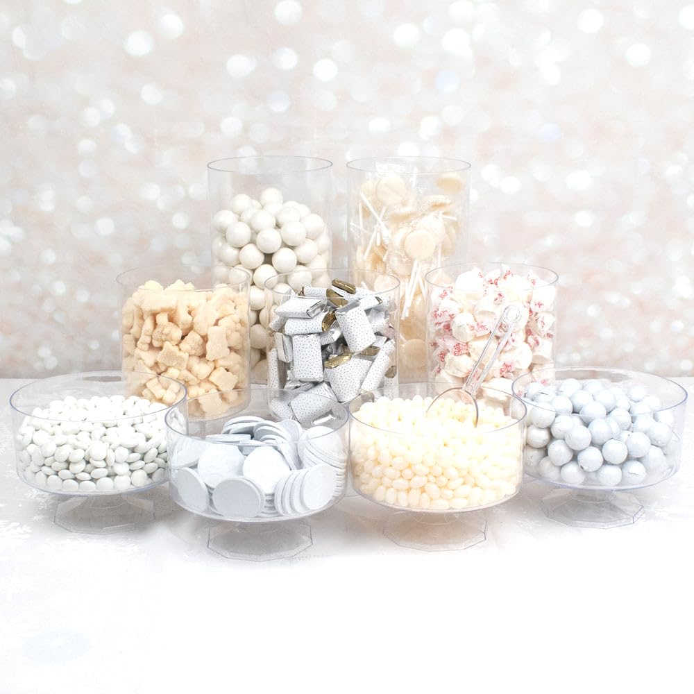 White Deluxe Bulk Candy Buffet Mix Including Chocolates, Jelly Beans, Gummies, Lollipops & More Assorted Treats - Ideal For Dessert Tables And Party Displays (11.8lbs)