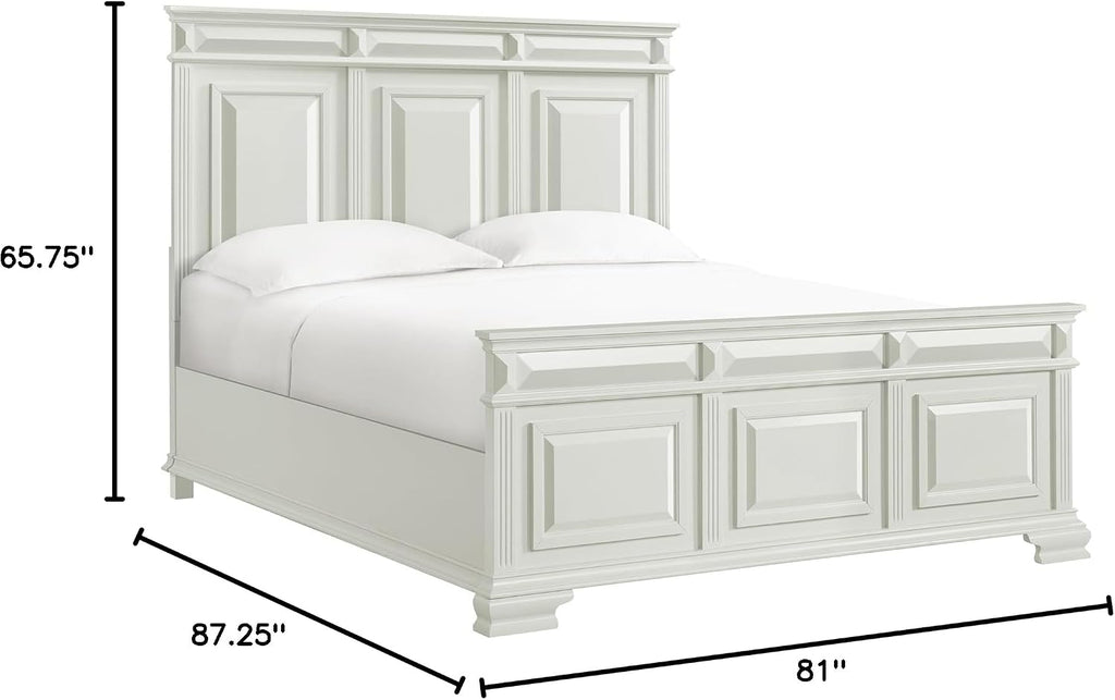 Picket House Furnishings Sumner King Panel 5PC Bedroom Set in Antique White