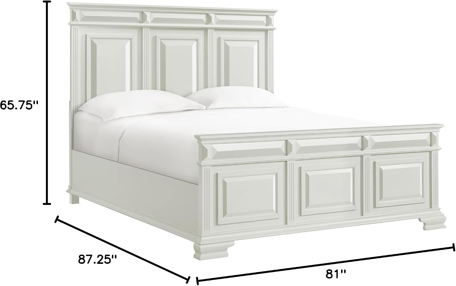Picket House Furnishings Sumner King Panel 5PC Bedroom Set in Antique White