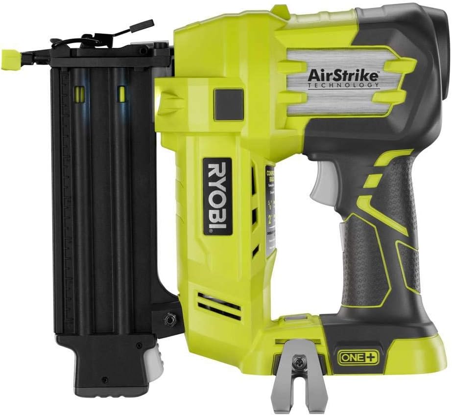 Ryobi 18 Volt Air Strike 5/8-2in Brad Nailer P320 + (2) Batteries P102 + Charger P118 (Renewed)