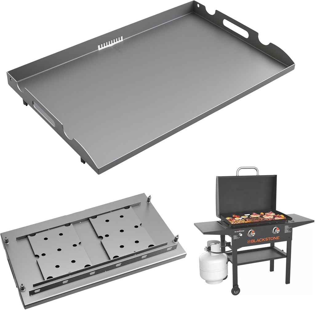 Griddle Replacement Top for Blackstone 28' Griddle 1517 1853 1883 1803 1924, Heavy Duty Steel Flat Top Griddle for Blackstone 2 Burner Gas Grill with Rear Grease System