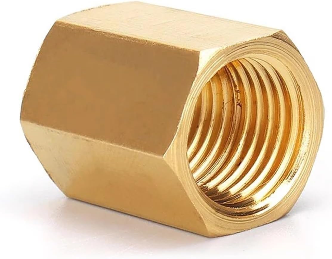 50Pcs 1/8 1/4 3/8 1/2 3/4 Inch Female Thread Brass Pipe Fittings Hex Nut Rod Connector Coupling(02-02)