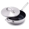GP5 5-Ply Stainless Steel 4QT Sauté Pan with Lid, Ceramic Nonstick PFAS-Free, Helper Handle, Induction Suitable, Dishwasher and Oven Safe