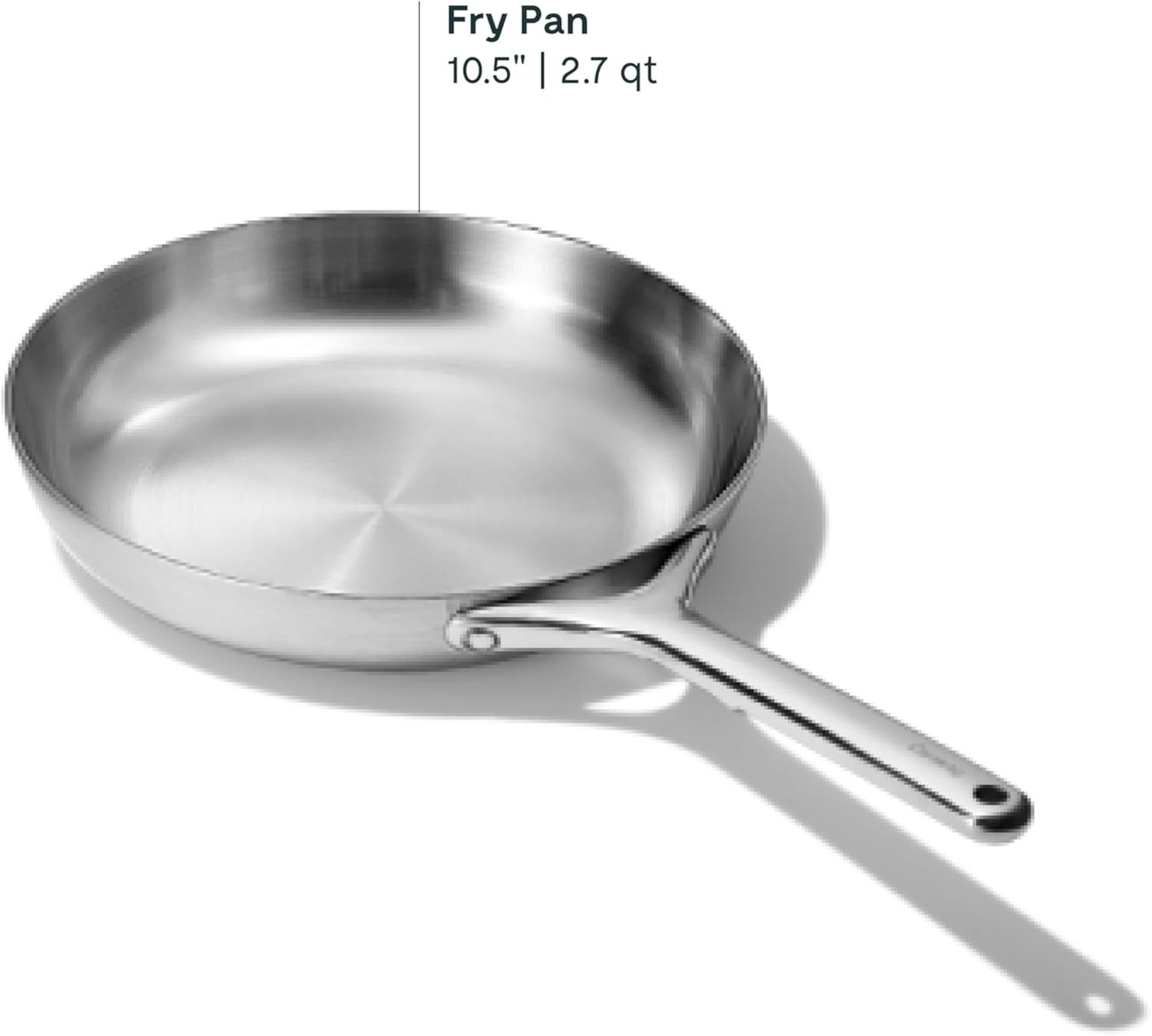 Caraway Stainless Steel Fry Pan (2.7 qt, 10.5') - 5-Ply Stainless Steel Pan - Oven Safe & Stovetop Agnostic - Non Toxic, PTFE & PFOA Free