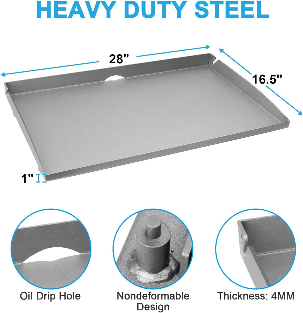 Flat Top Grill Griddle with Grease Cup Tray and Aluminum Drip Pans for Blackstone 28 inch Table Top Griddle,Replacement Parts for Blackstone 28-inch Grill Accessories