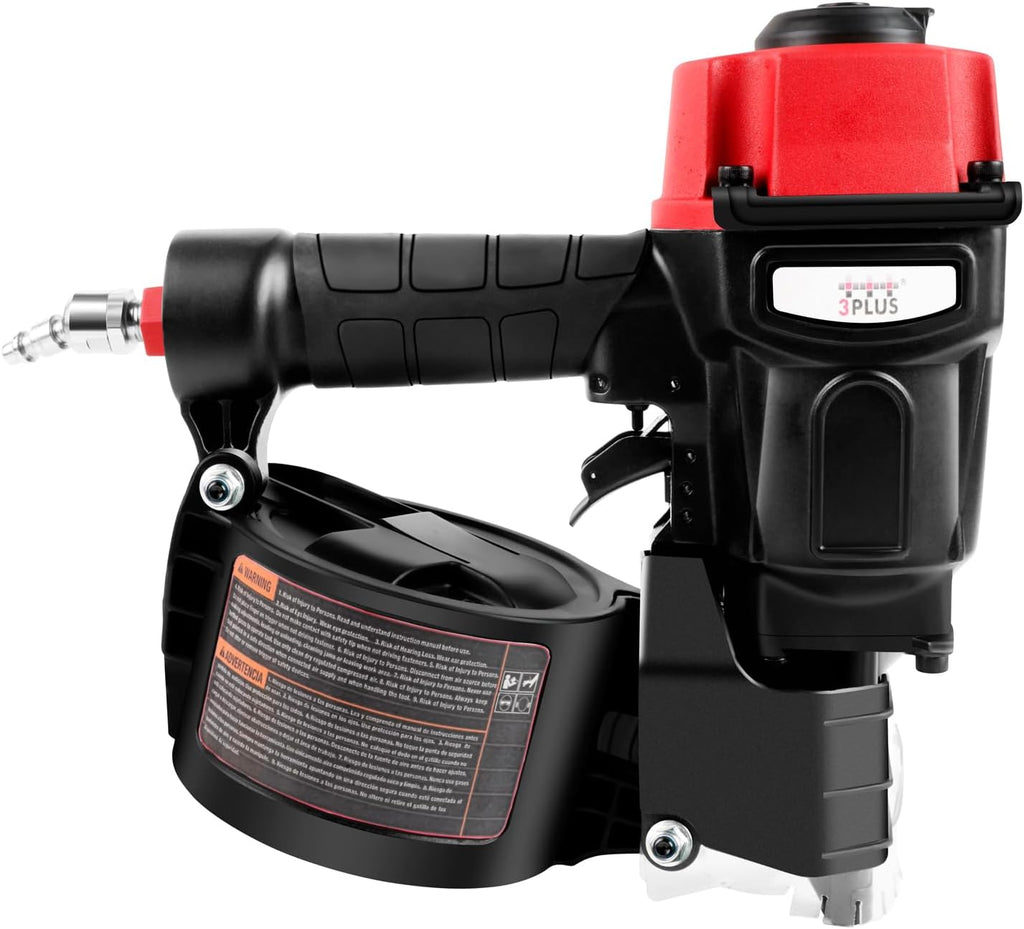 3PLUS HCN55SP Pneumatic Coil Pallet Nailer Professional Air Nail Gun Accepts 15 Degree 1-Inch to 2-1/4-Inch Wire Collated Nails