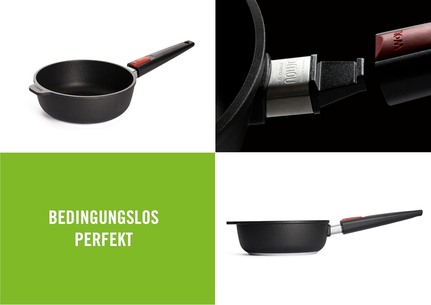 Woll Induction Line Professional Non Stick Cast Aluminium 24 cm Saute/Deep Frying Pan, 2.5 Litre