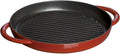 Staub 40510-309 Pure Grill Round Cherry, 10.2 inches (26 cm), Double Handed, Cast Enamel, Induction Compatible, Grill & Frying Pan
