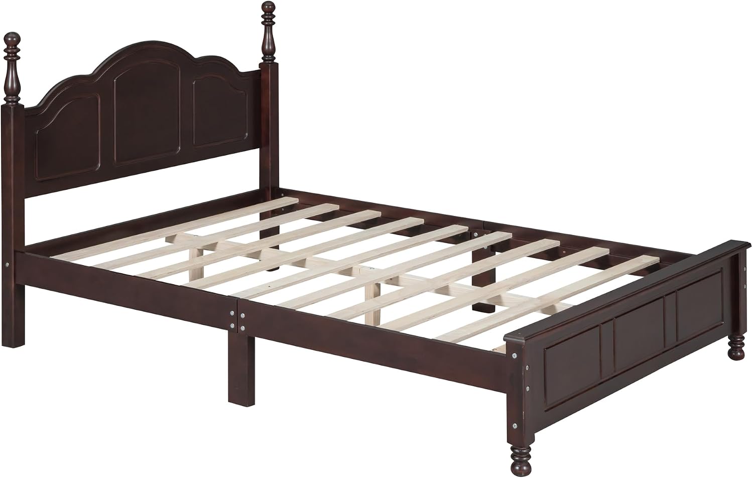 Harper & Bright Designs 3 Pieces Bedroom Sets, Full Size Wood Platform Bed Frame with 2 Nightstands, Retro Design, Farmhouse Bedroom Furnture Set, Easy to Assemble (Walnut)