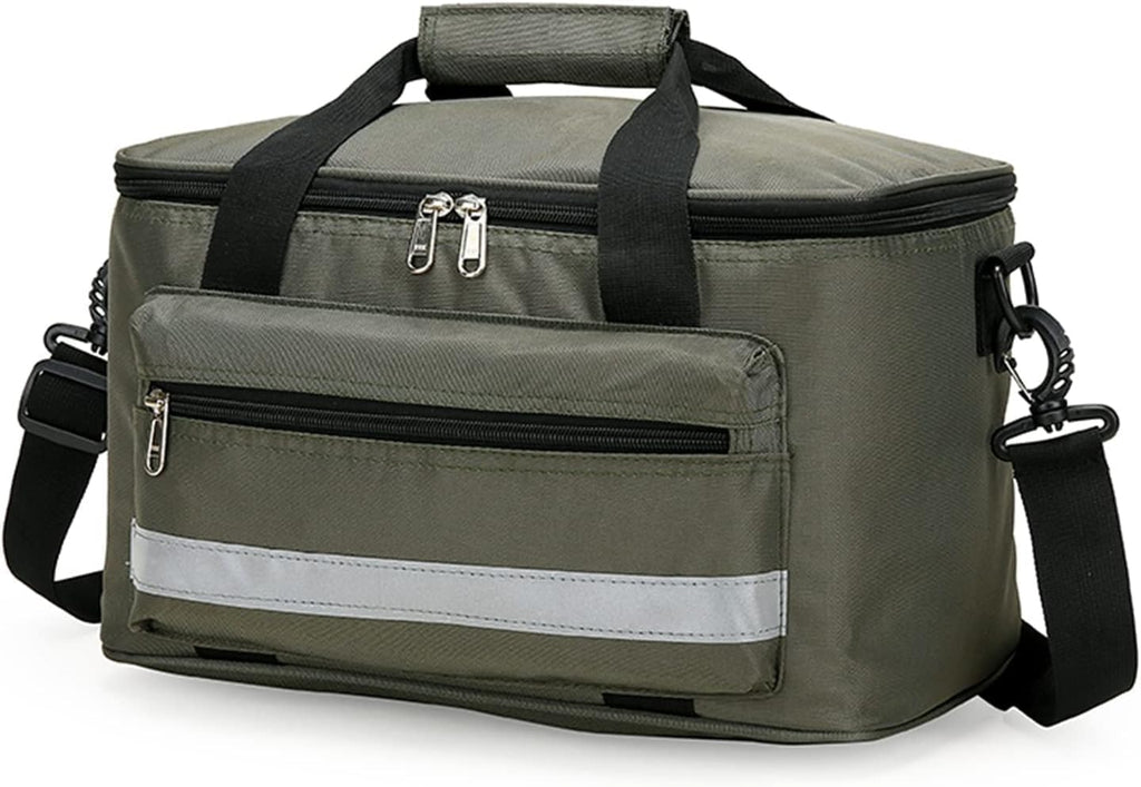 First Aid Bag Empty,Travel Emergency Pouch Lightweight Medicine Storage Bag Multifunctional Layered for Emergency Home Office(Army Green)