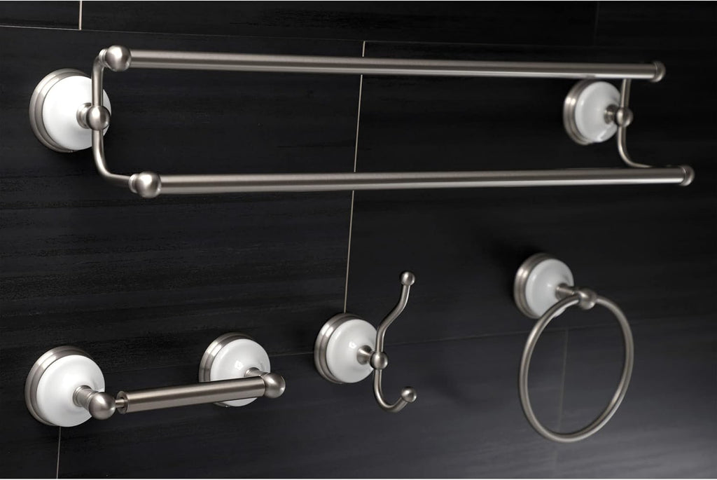 Kingston Brass BAK1113478ORB Victorian 4-Pieces Dual -Towel Bar Bathroom Hardware Set, 24 inch Length, Oil Rubbed Bronze