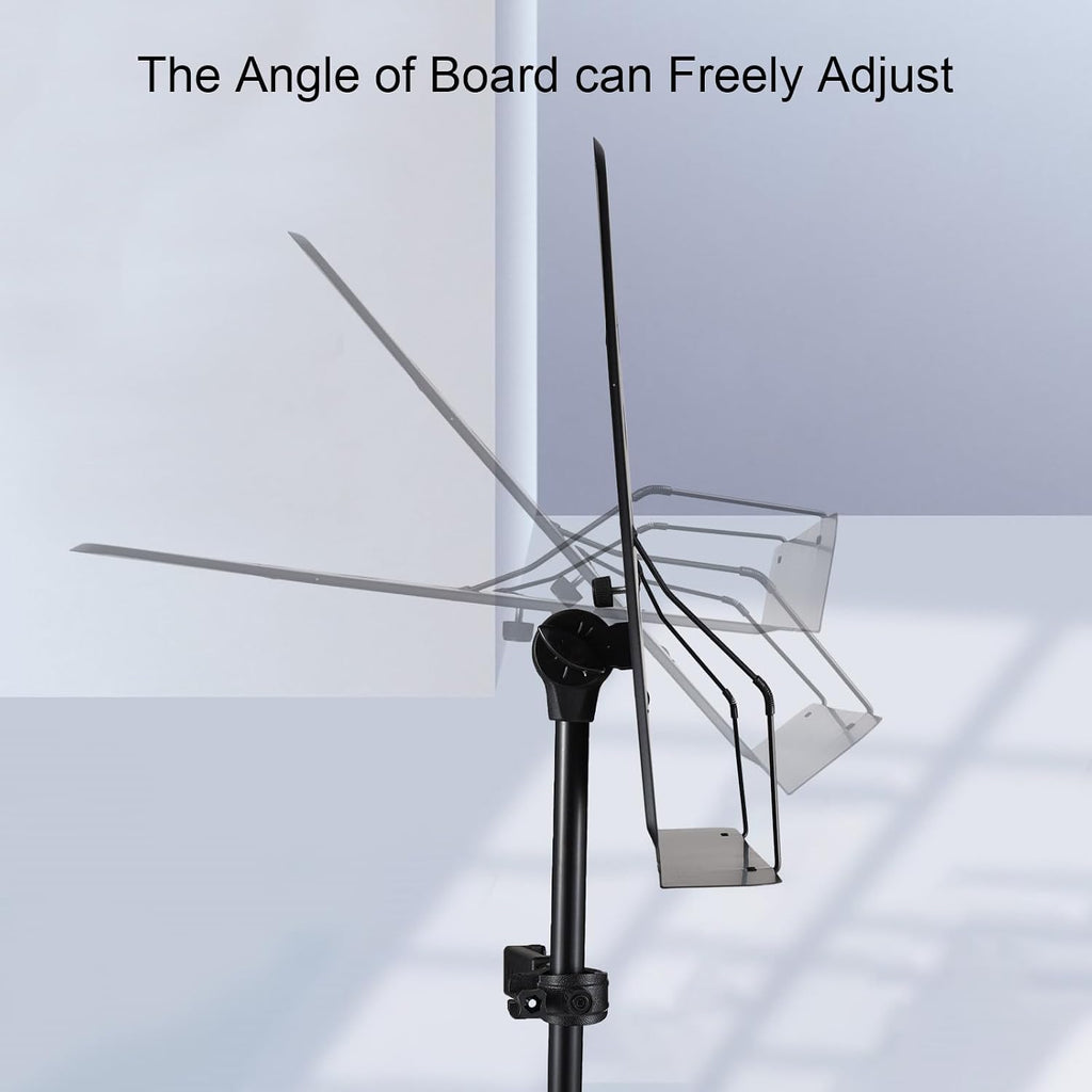 Folding Music Stand Portable Sheet Music Holder With Phone Clip and Microphone Clip for Live Streaming Band Performance