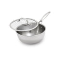 GreenPan Valencia Pro Tri-Ply Stainless Steel 2.5QT Chef's Pan with Lid, Induction Ready Cookware, All Cooktops, Sauce Pot, Mirror Finish, Dishwasher & Oven/Broiler Safe to 600F