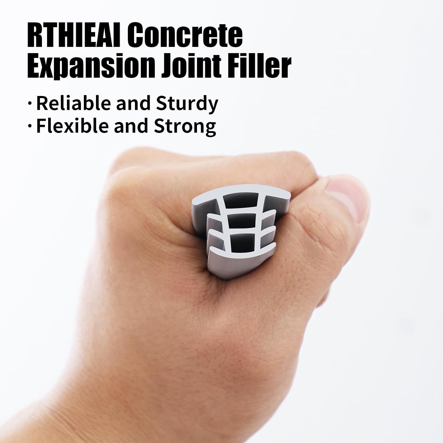 Flexible EPDM Rubber Strip (100 ft Long and 1 inch Wide) for Concrete Crack Repair and Replacement - Weather and Aging Resistant Expansion Joint Filler for Driveways and Sidewalks