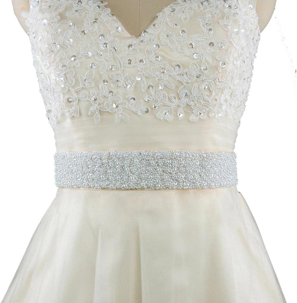 Pearls Bridal Belt for Women Wedding Dresses Sash Bridesmaid Belts Daily Handmade Beads Plus Size